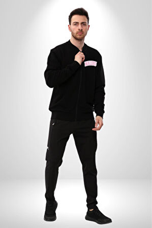 Malibu California Pembe  Erkek Kadın Dijital Baskılı Siyah Kolej Ceket - Unisex