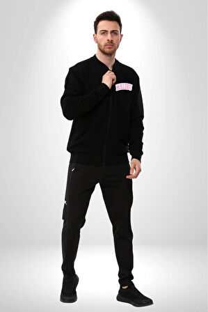 Malibu California Pembe  Erkek Kadın Dijital Baskılı Siyah Kolej Ceket - Unisex
