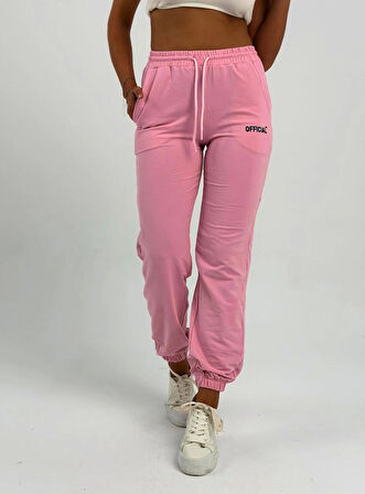 Maison La Femme Kadın Yüksek Bel Lastikli Pembe Eşofman Altı