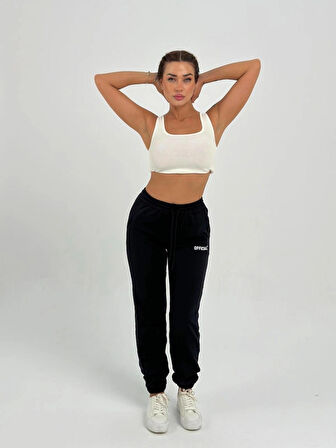 Maison La Femme Kadın Yüksek Bel Lastikli Lacivert Eşofman Altı