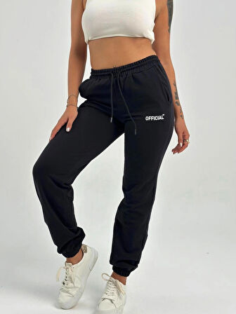 Maison La Femme Kadın Yüksek Bel Lastikli Lacivert Eşofman Altı