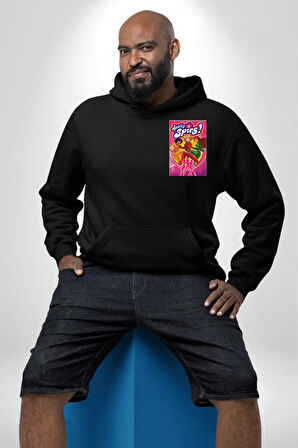Totally Spies Casus Kızlar Çizgi Film Erkek Kadın Siyah Ön Sırt Baskılı Kapüşonlu Sweatshirt Hoodie