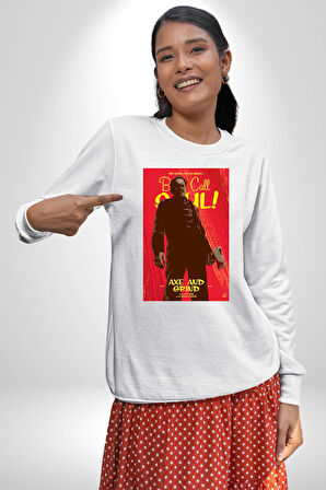 Better Call Saul Dizi  Erkek Kadın Unisex Dijital Baskılı Beyaz Sweatshirt