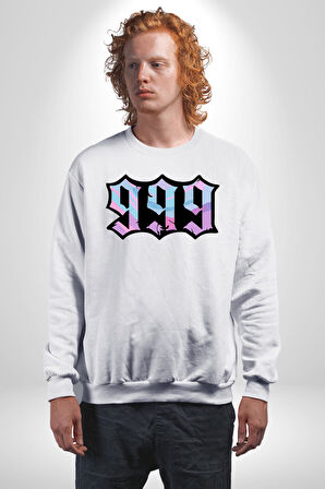 999 Bir Sonuç Bir Bitişi Simgeler Erkek Kadın Unisex Dijital Baskılı Beyaz Sweatshirt