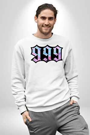999 Bir Sonuç Bir Bitişi Simgeler Erkek Kadın Unisex Dijital Baskılı Beyaz Sweatshirt
