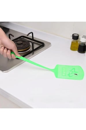 3 Adet Plastik Sinek Raketi – Delikli Geniş Vuruş Yüzeyli, Uzun Saplı Esnek Plastik Sinek Şaplağı, Ev Ofis Bahçe Kullanımı, Fly Swatter