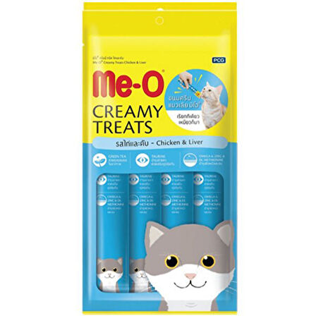 Meo Kremalı Tavuklu ve Ciğerli Kedi Sıvı Ödül Maması 4x15 Gr