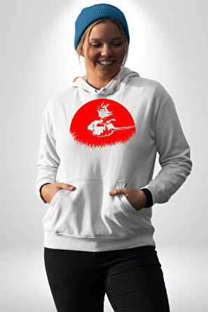Anime Dragon Ball Goku Ejderha Erkek Kadın Beyaz Dijital Baskılı Kapüşonlu Sweatshirt Hoodie