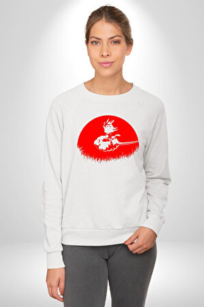 Anime Dragon Ball Goku Ejderha Erkek Kadın Unisex Dijital Baskılı Beyaz Sweatshirt