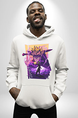 Dragon Ball Şimlek Anime  Erkek Kadın Beyaz Dijital Baskılı Kapüşonlu Sweatshirt Hoodie