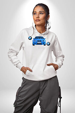 2001 BMW M3 Cabrio Erkek Kadın Beyaz Dijital Baskılı Kapüşonlu Sweatshirt Hoodie