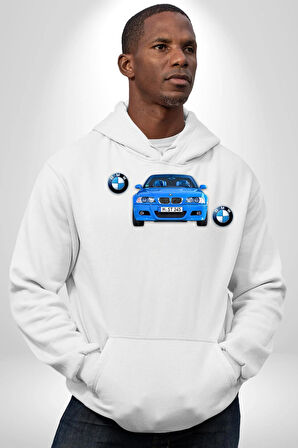 2001 BMW M3 Cabrio Erkek Kadın Beyaz Dijital Baskılı Kapüşonlu Sweatshirt Hoodie