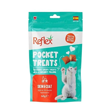 Reflex Pocket Treats Deri ve Tüy Bakımı Destekleyici Kedi Ödül Maması 60 Gr