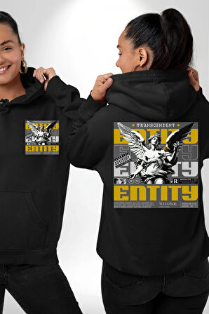 Sokak Style Ebeveyn Danışmanlığı Sanat Karma Erkek Kadın Siyah Ön Sırt Baskılı Kapüşonlu Sweatshirt Hoodie