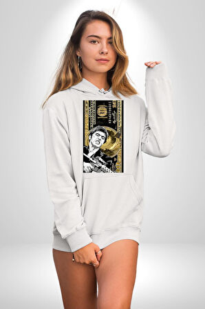 Tony Montana Scarface Erkek Kadın Beyaz Dijital Baskılı Kapüşonlu Sweatshirt Hoodie