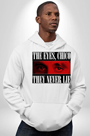 Gözler Dostum , Onlar Asla Yalan Söylemez Erkek Kadın Beyaz Dijital Baskılı Kapüşonlu Sweatshirt Hoodie