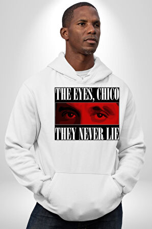 Gözler Dostum , Onlar Asla Yalan Söylemez Erkek Kadın Beyaz Dijital Baskılı Kapüşonlu Sweatshirt Hoodie