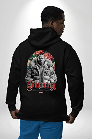 Sınırları Zorlayın  Erkek Kadın Siyah Ön Sırt Baskılı Kapüşonlu Sweatshirt Hoodie