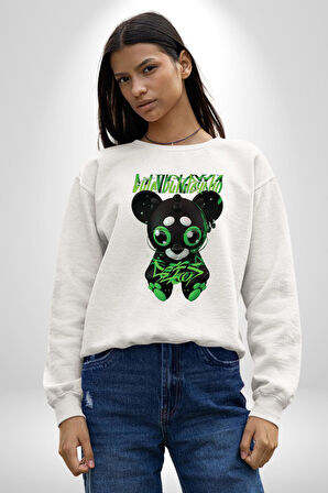 Harvey Duckman Bilim Kurgu, Fantezi Korku Erkek Kadın Unisex Dijital Baskılı Beyaz Sweatshirt