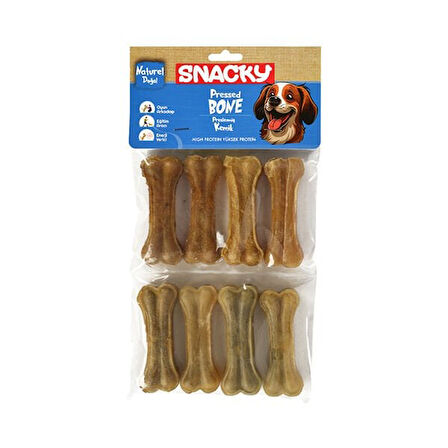 Snacky Natural Preslenmiş Yüksek Proteinli Köpek Çiğneme Kemiği 8 Adet 180 Gr