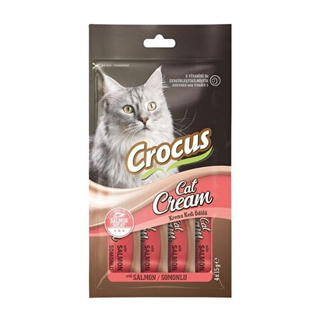 Crocus Somonlu Sıvı Kedi Ödül Maması 15 Gr 4 Adet