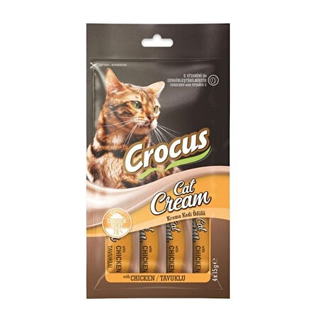 Crocus Tavuklu Sıvı Kedi Ödül Maması 15 Gr 4 Adet