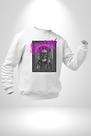 Vaftiz Bebek Papa Sanat Lenard Gaultier Sanat Erkek Kadın Unisex Dijital Baskılı Beyaz Sweatshirt