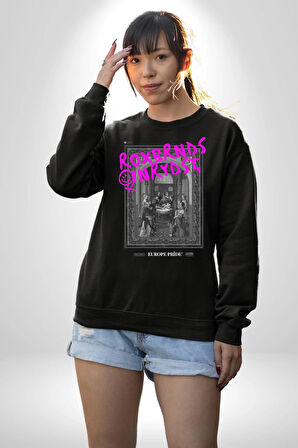 Vaftiz Bebek Papa Sanat Lenard Gaultier Sanat Erkek Kadın Unisex Dijital Baskılı Siyah Sweatshirt