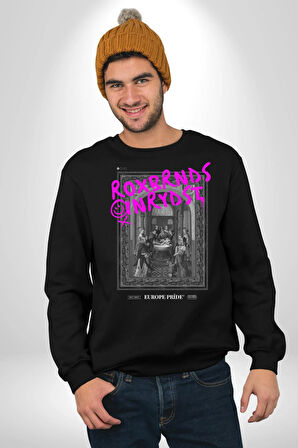 Vaftiz Bebek Papa Sanat Lenard Gaultier Sanat Erkek Kadın Unisex Dijital Baskılı Siyah Sweatshirt