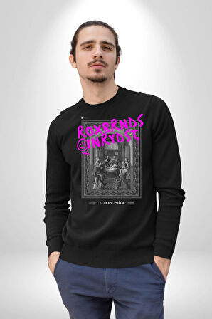 Vaftiz Bebek Papa Sanat Lenard Gaultier Sanat Erkek Kadın Unisex Dijital Baskılı Siyah Sweatshirt