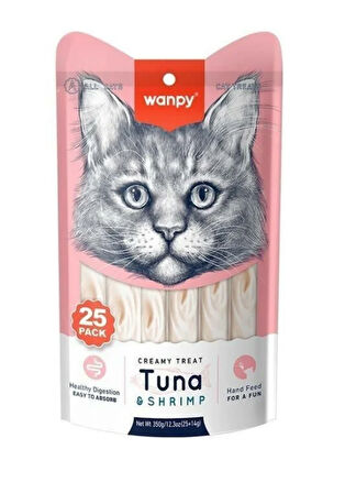 Wanpy Ton Balığı ve Karidesli Sıvı Kedi Ödül Maması 25x14 Gr