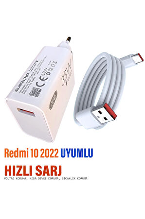 Redmi 10 2022 Uyumlu Şarj Aleti HIZLI Şarj ve Kablosu