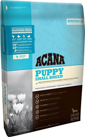 Acana Puppy Small Tahılsız Tavuklu ve Balıklı Küçük Irk Yavru Köpek Maması 2 Kg