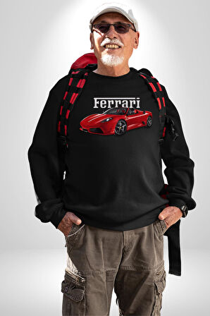 Ferrari F430 Scuderia Spider 16M Erkek Kadın Unisex Dijital Baskılı Siyah Sweatshirt