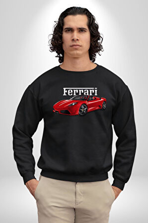 Ferrari F430 Scuderia Spider 16M Erkek Kadın Unisex Dijital Baskılı Siyah Sweatshirt