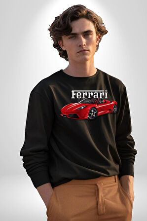 Ferrari F430 Scuderia Spider 16M Erkek Kadın Unisex Dijital Baskılı Siyah Sweatshirt