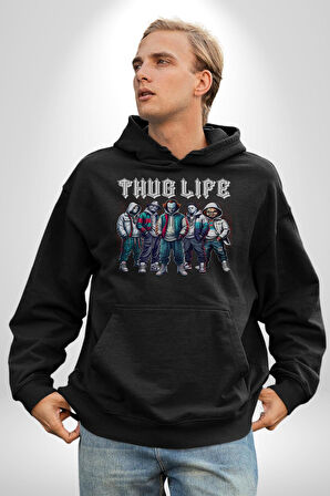 Korku Sineması Korku Kahramanları Haydut Hayatı Erkek Kadın Siyah Dijital Baskılı Kapüşonlu Sweatshirt Hoodie