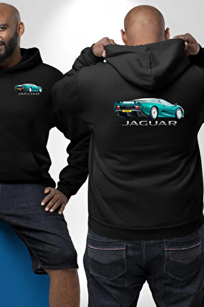 1992 Jaguar XJ220 Araba Erkek Kadın Siyah Ön Sırt Baskılı Kapüşonlu Sweatshirt Hoodie