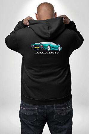 1992 Jaguar XJ220 Araba Erkek Kadın Siyah Ön Sırt Baskılı Kapüşonlu Sweatshirt Hoodie