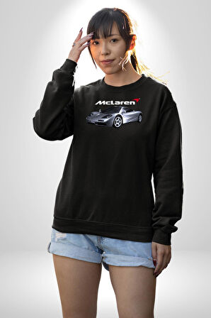 McLaren F1 Araba Erkek Kadın Unisex Dijital Baskılı Siyah Sweatshirt