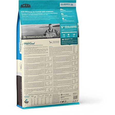 Acana Classics Wild Coast Düşük Tahıllı Balık Sebzeli Yetişkin Köpek Maması 14.5 Kg