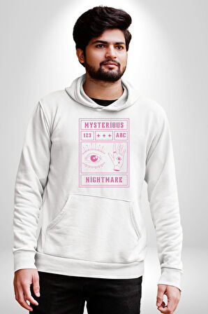 Mason Gözü Shirli Göz Kişilik Sokak Tasarımı Erkek Kadın Beyaz Dijital Baskılı Kapüşonlu Sweatshirt Hoodie
