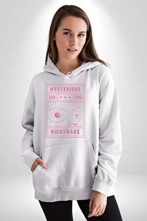 Mason Gözü Shirli Göz Kişilik Sokak Tasarımı Erkek Kadın Beyaz Dijital Baskılı Kapüşonlu Sweatshirt Hoodie