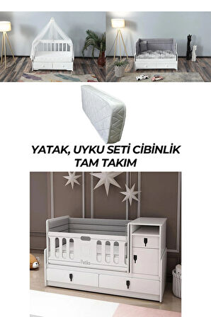 PATİKO R131 ASANSÖRLÜ BÜYÜYEBİLEN BEŞİK YATAK UYKU SETİ CİBİNLİK TAM TAKIM