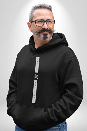 Başarı Motivasyon Dik Tasarım Erkek Kadın Siyah Dijital Baskılı Kapüşonlu Sweatshirt Hoodie