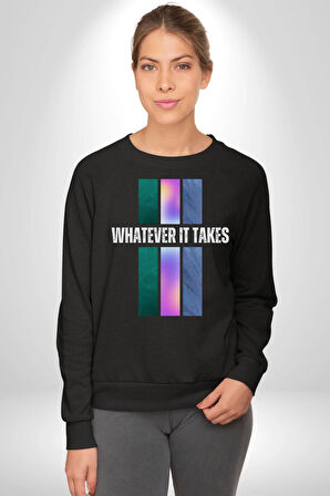 Ne Gerekiyorsa Onu Yap Renk Kartelası Erkek Kadın Unisex Dijital Baskılı Siyah Sweatshirt