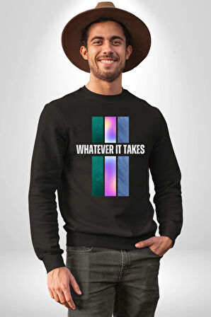 Ne Gerekiyorsa Onu Yap Renk Kartelası Erkek Kadın Unisex Dijital Baskılı Siyah Sweatshirt