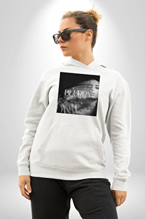 Blurry Kapak Kadınlar Costa Albüm Erkek Kadın Beyaz Dijital Baskılı Kapüşonlu Sweatshirt Hoodie