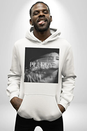 Blurry Kapak Kadınlar Costa Albüm Erkek Kadın Beyaz Dijital Baskılı Kapüşonlu Sweatshirt Hoodie