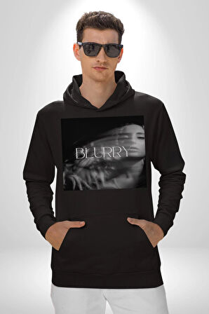 Blurry Kapak Kadınlar Costa Albüm Erkek Kadın Siyah Dijital Baskılı Kapüşonlu Sweatshirt Hoodie